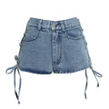 Sexy Western High-Waisted Denim Shorts – Comfortable & Stylish Light Blue Denim Shorts