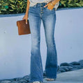 High Waist Designer Stretch Jeans – Trendy Flared Denim for Cowgirls